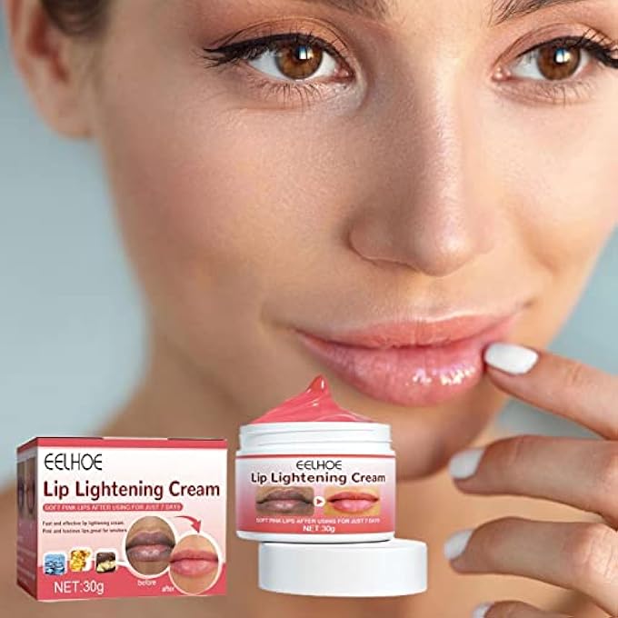 EELHOE LIP LIGHTENING FOR DARK LIPS - MOISTURIZING ORGANIC LIP WHITENING CREAM WITH COCOA BUTTER & VITAMIN E OIL,30G LIP BRIGHTENING FOR SMOKERS, NOURISHING LIP CARE REPAIR DRY AND CRACKED LIPS - Image 4